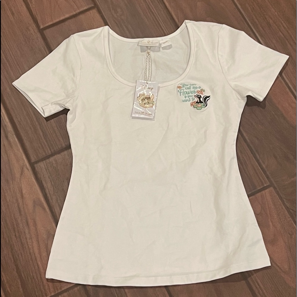 NEW RARE Disney Stitch Shoppe Bambi Kelly Embroidered Fashion Top Size Large